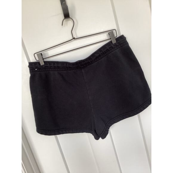 Nike Logo swoosh sweat shorts women's size‎ large cotton blend drawstring black - Picture 5 of 9